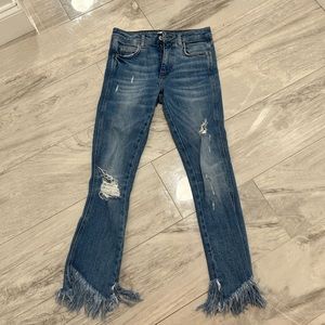 Zara frayed jeans
